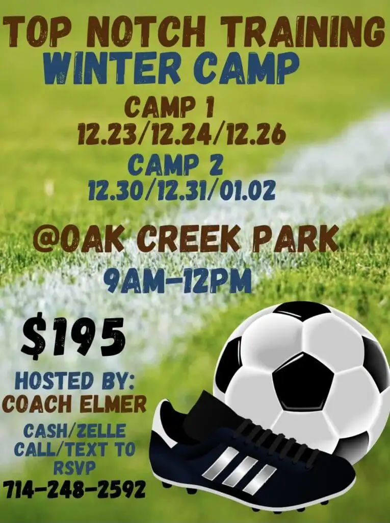 TNT Winter Soccer Camp 1 & 2 - 2024 - Irvine California Professional Soccer Coaching w/ TNT Futbol and Coach Elmer Chacon