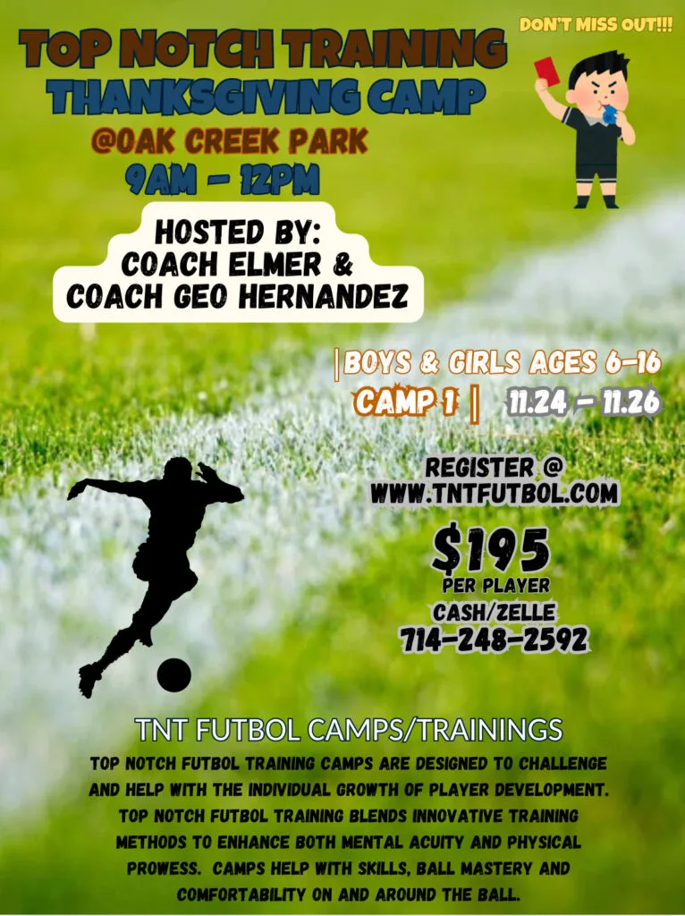 TNT Futbol's Thanksgiving 3-Day Camp - 2025
